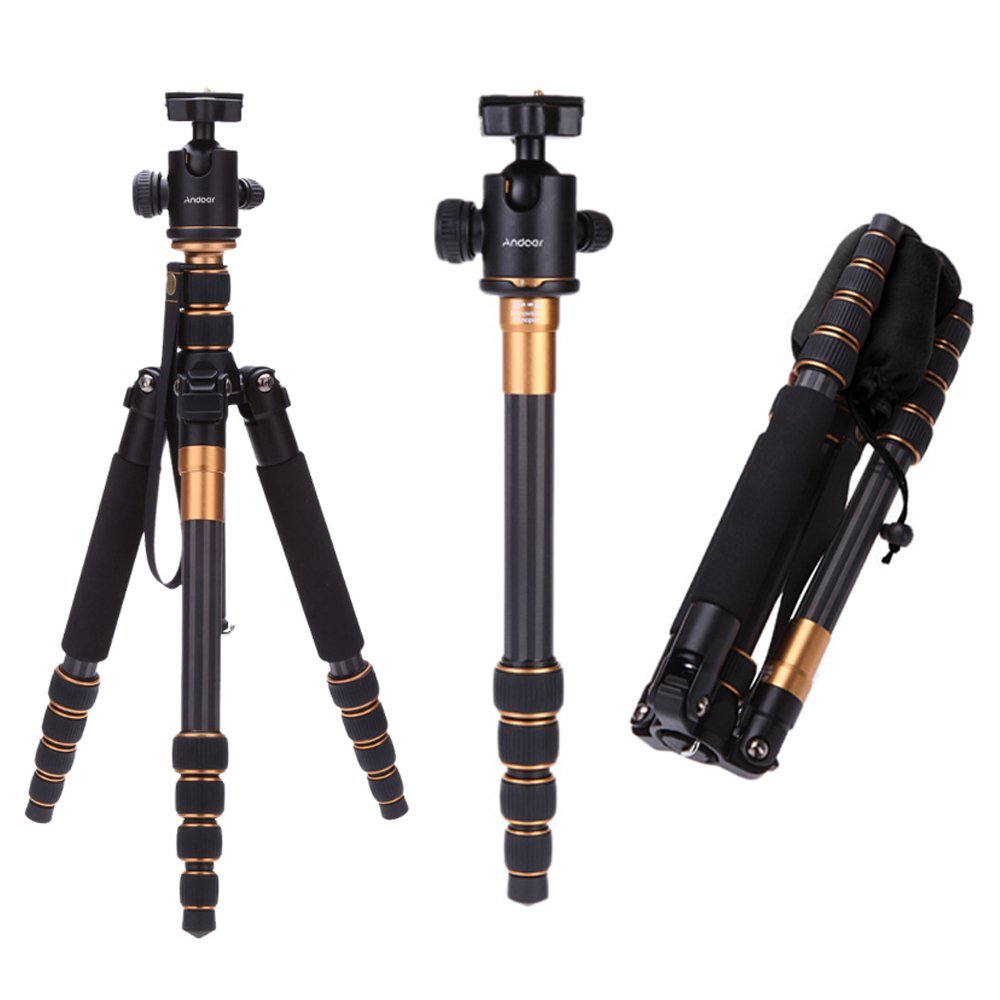 Andoer Q666C Carbon Fiber Tripod,